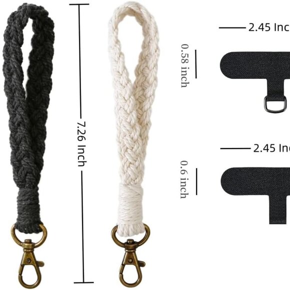 2 PCS Phone Wrist Strap, Cell Phone Lanyard, with 2× Phone Tether Tab, Handmade - Picture 3 of 6